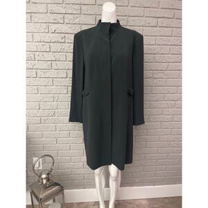 Alfani Women Black Petite Mock Neck Long Sleeve Duster Jacket Size 14P